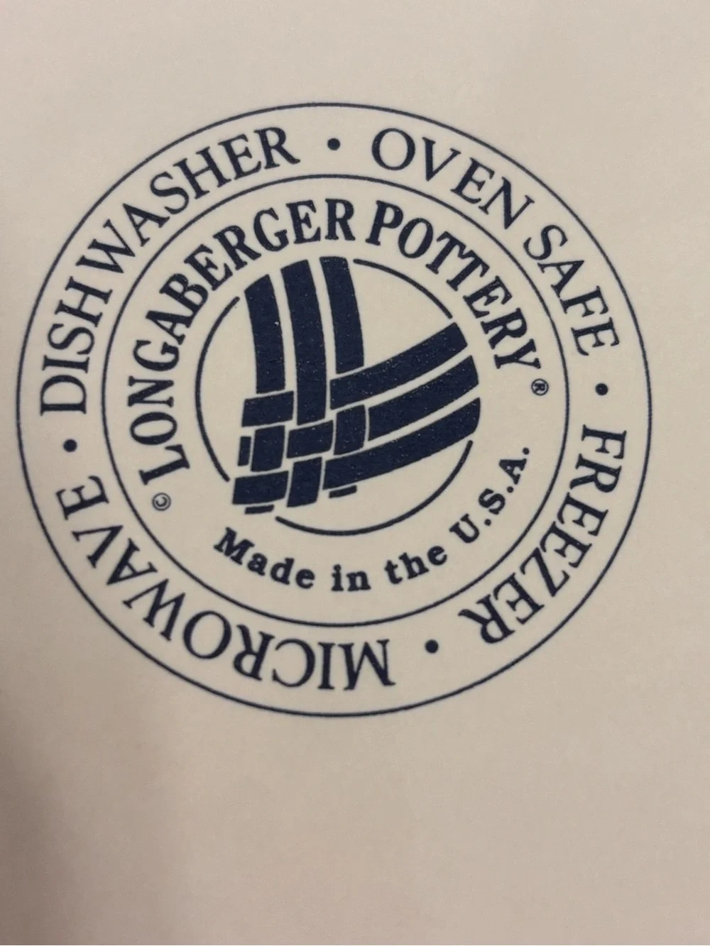 Longaberger Pottery Woven Traditions 10” Pie Plate Baking Dish ~ Heritage Blue
